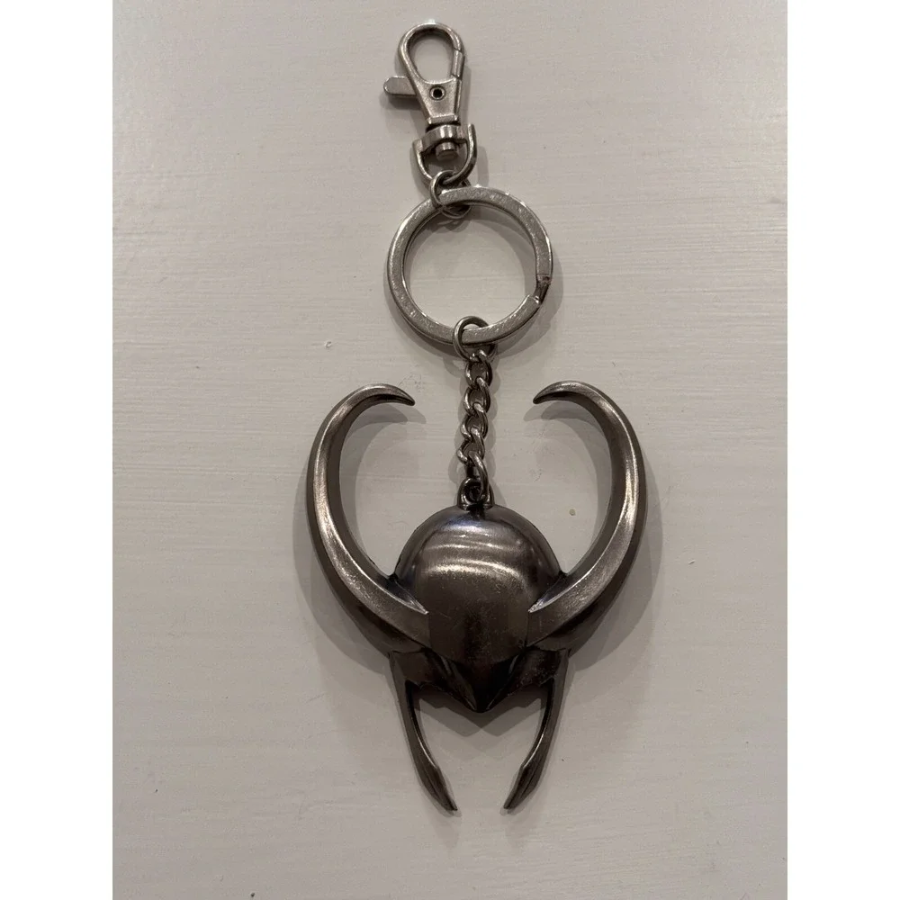 Official Marvel Comic Loki Helmet Pewter‎ Metal Keychain Key Ring Charm 2011